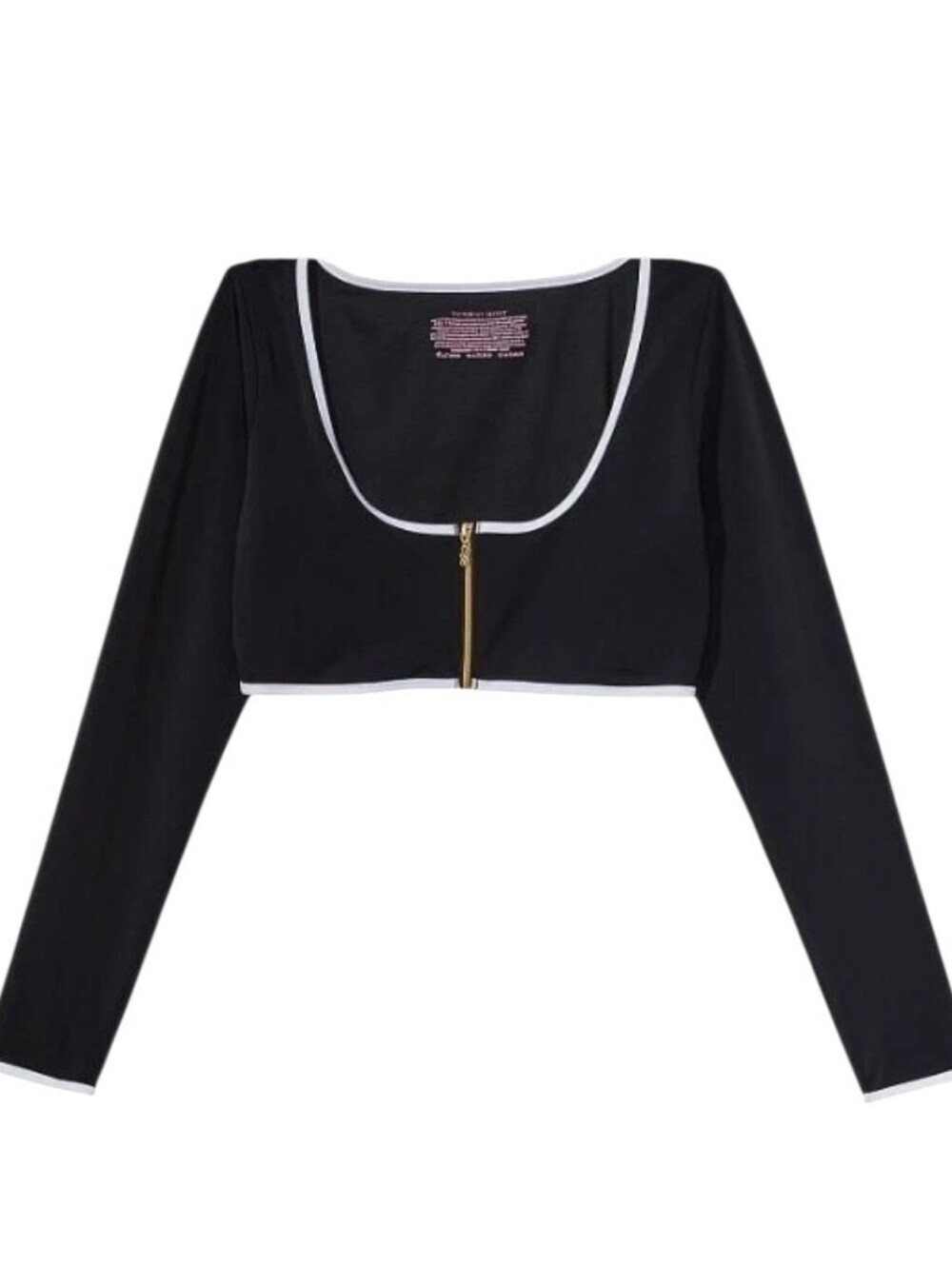 Victoria's Secret PINK Long Sleeve Cropped Rash Guard Swim Top Small Black